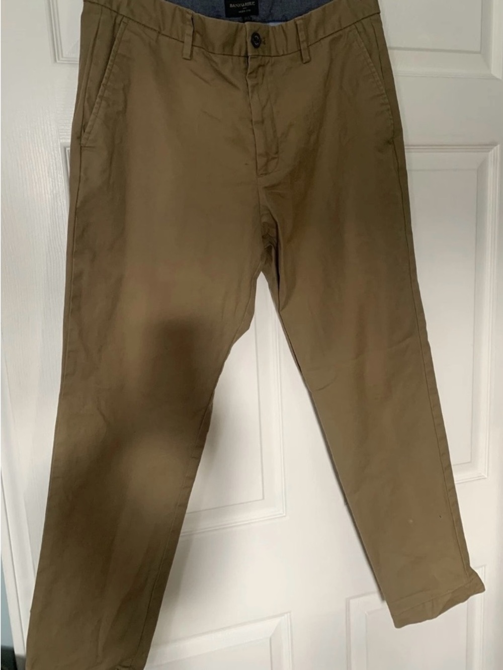Banana Republic Mason Chino Pants - Men's 34x30 - Khaki/Brown Slim Fit( stain)